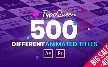 标题文字AE&PR模版TypeQueen – Animated Title and Kinetic Text