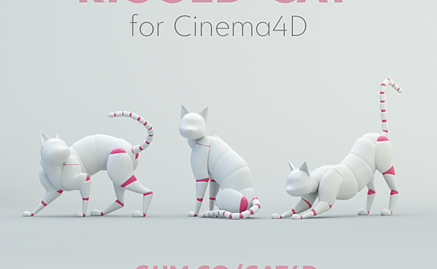 猫角色绑定装备Rigged Cat for Cinema 4D