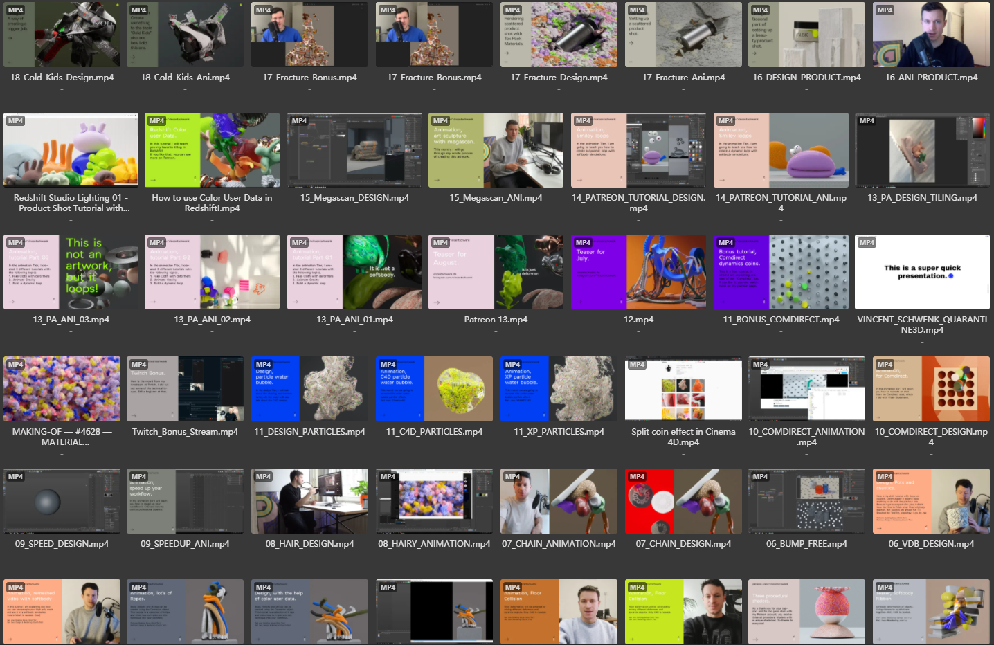 Vincent Schwenk C4D疯狂动力学-现代运动图形实例课程-VK视频酷2021年9月20日更新