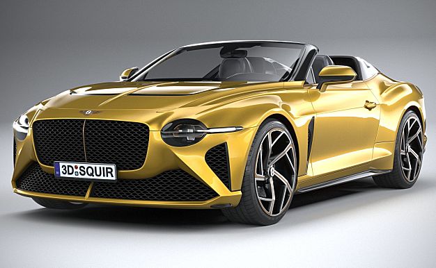宾利敞篷车跑车 Bentley Mulliner Bacalar 2021款 带车饰 Maya+C4D+Max+FBX 3D模型下载