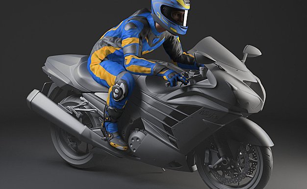 摩托车骑手角色3D模型带绑定下载Biker Motorcycle Rider Rigged