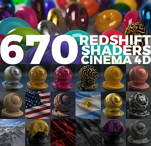 670个Redshif for C4d材质球 v3