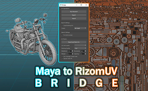 Rizom Bridge for Maya展UVRizom与maya互导插件