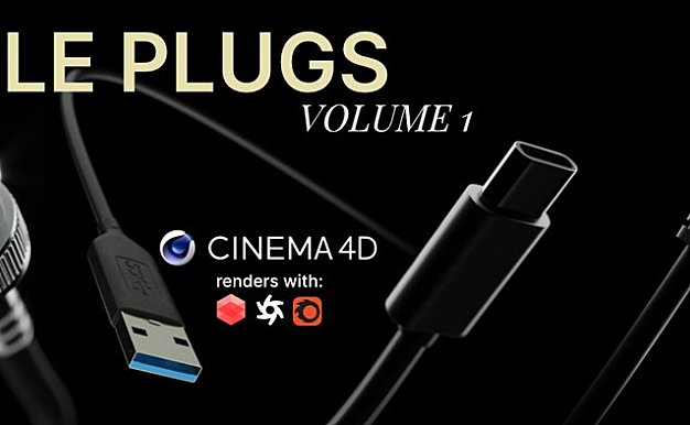 Cinema 4D 和 Blender 电缆插头1-2合集