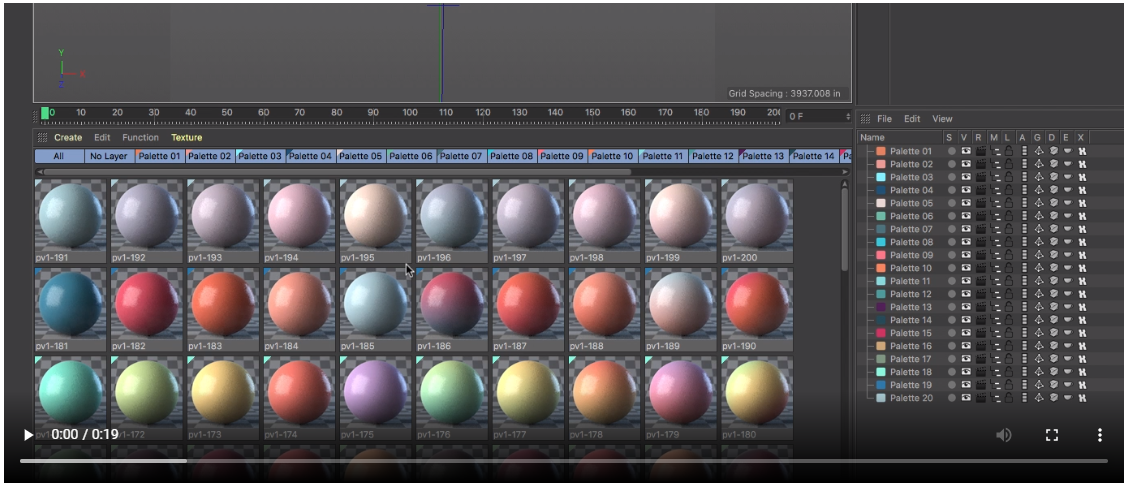 Color Palettes Vol 1 - C4D Procedural Materials 20 个调色板