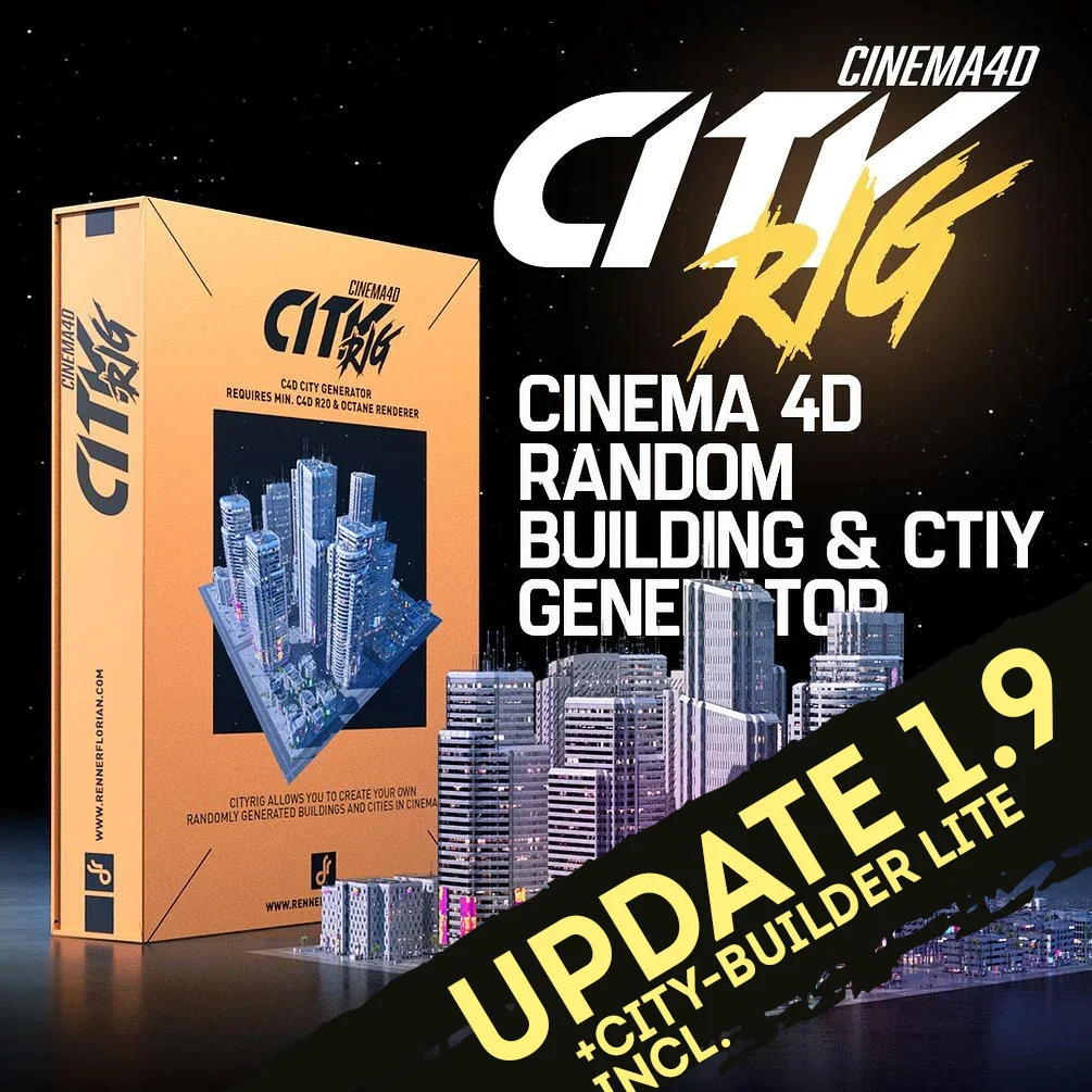 c4d城市绑定预设-florenoir Cinema 4D CITY RIG1.9 城市绑定1.9版