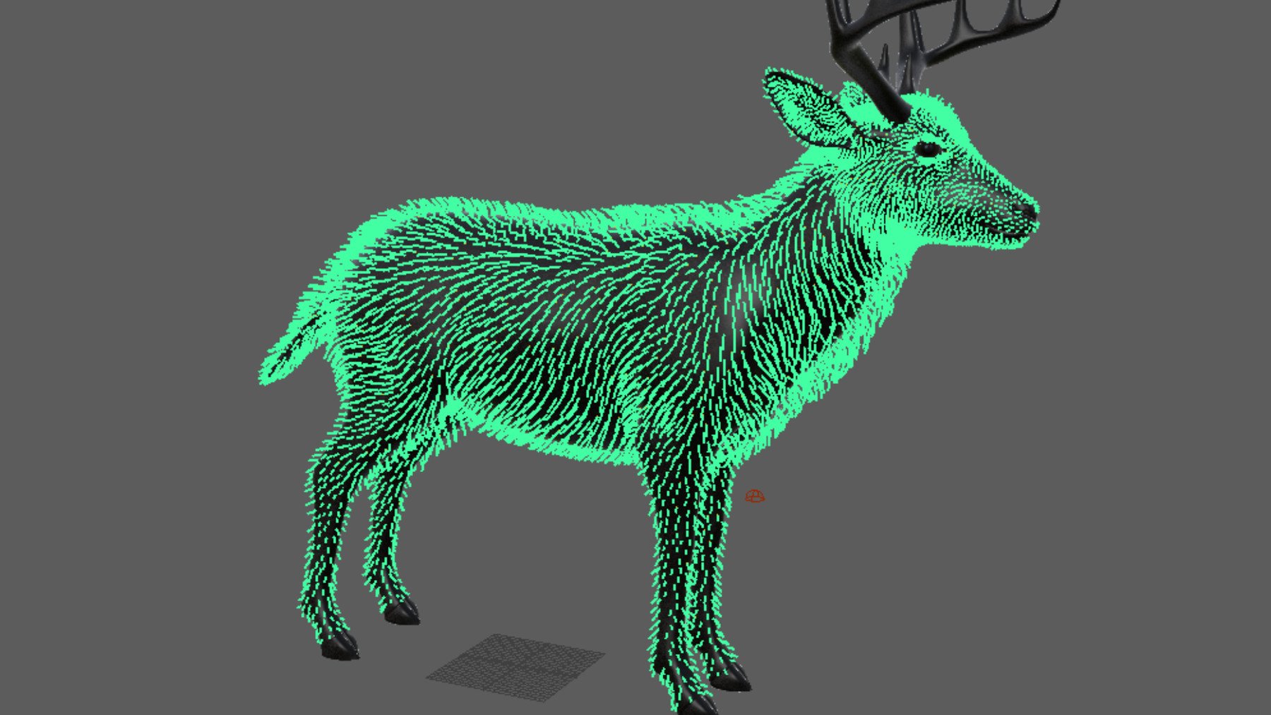 鹿 3D 模型（含毛发、绑定、动画）