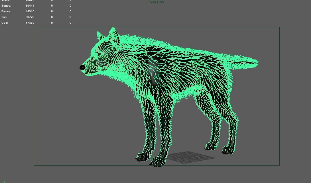 狼 3D 模型（含毛发、绑定、动画）