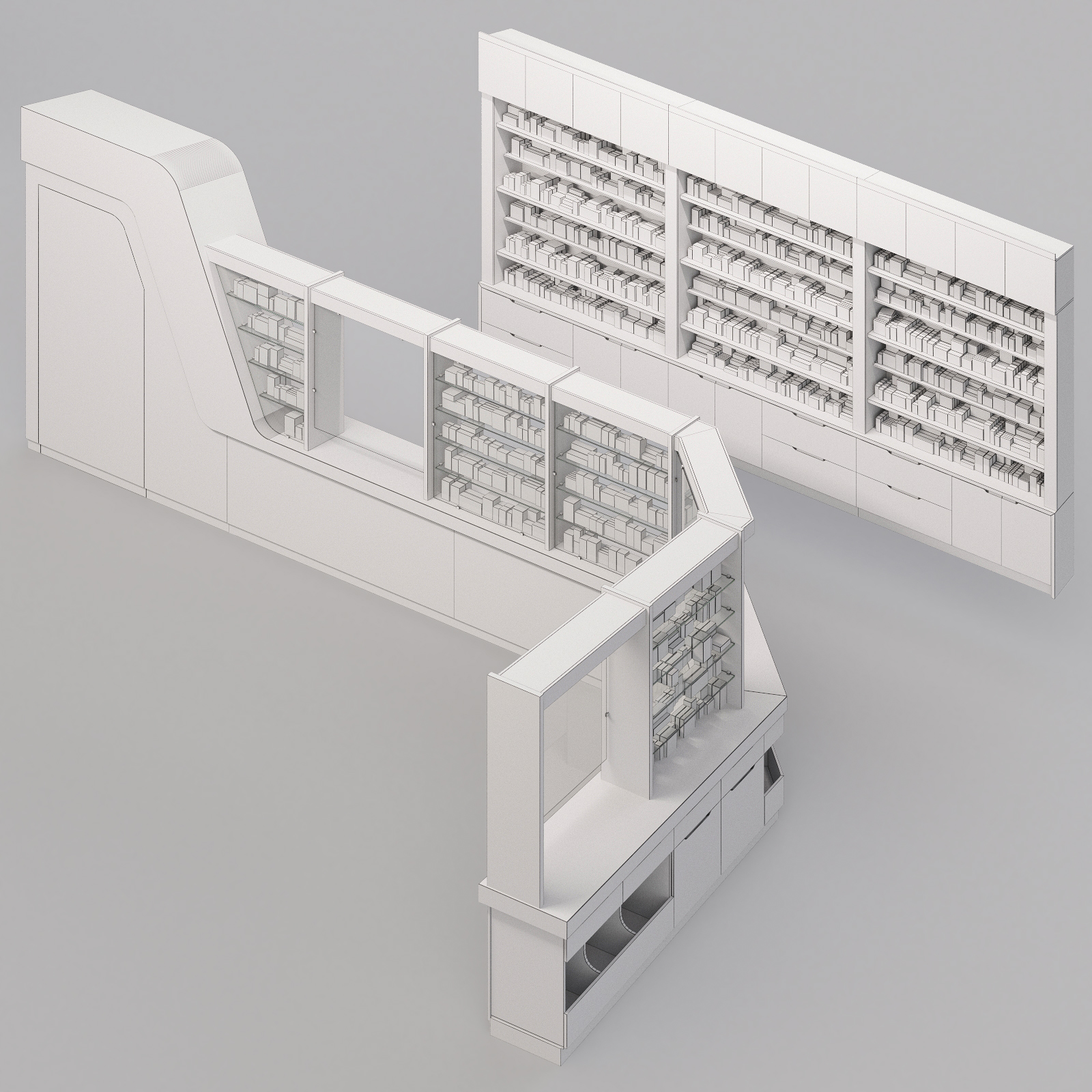 现代书架3D模型